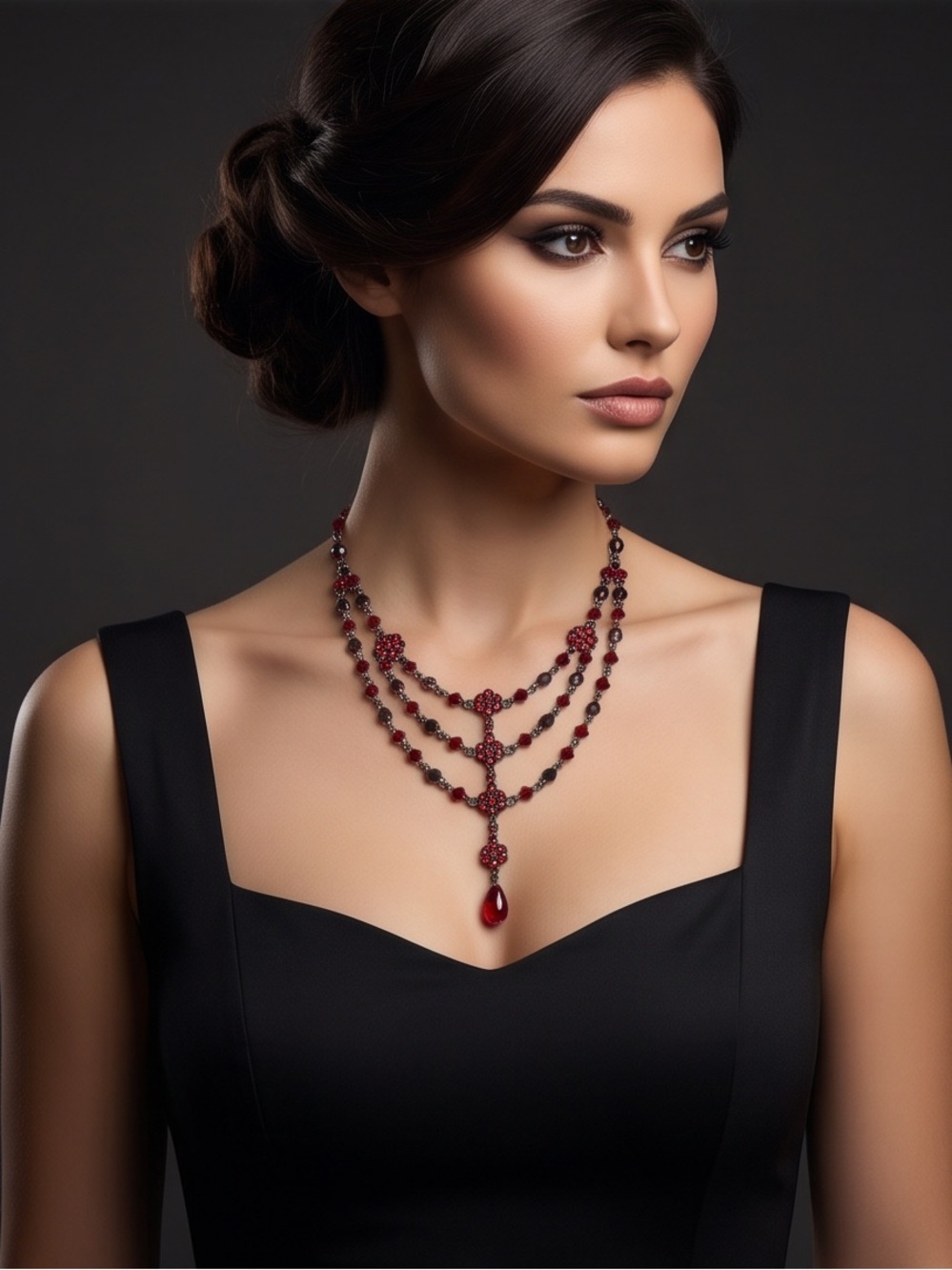 Carolee Crimson Elegance Red Crystal
Chandelier Necklace